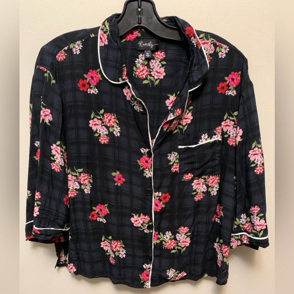 40 WINKS Button Up 1/2 Sleeve Night Shirt